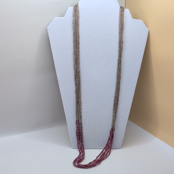 LOFT Pink and Silver Multi-Strand Necklace - Picture 4 of 9